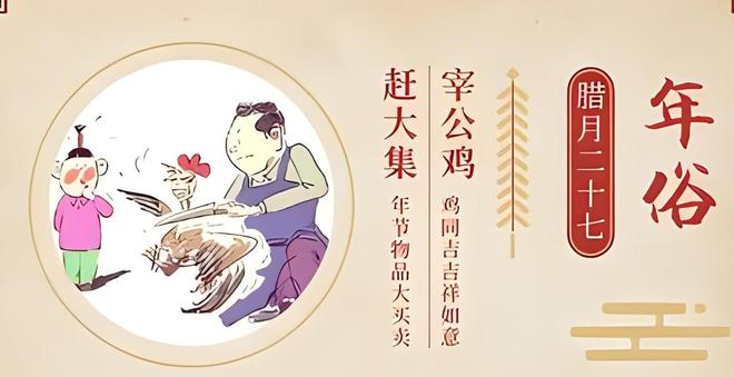 春节习俗知多少？腊EMC易倍体育 易倍EMC月二十七宰鸡赶大集你了解吗？(图2)